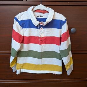 Mini Boden Colorful Stripe Rugby Shirt Sz 3-4